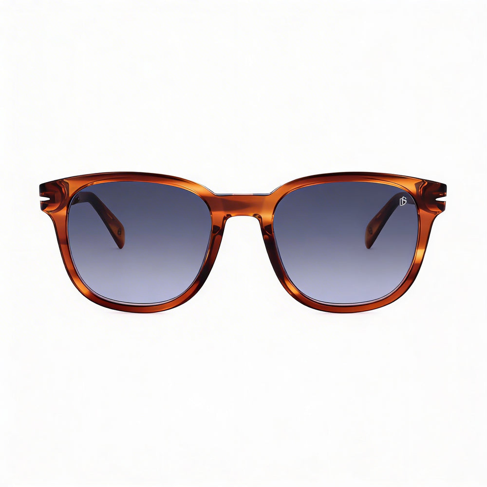 David Beckham Db 1062/S Unisex Acetate Brown Horn Blue Frame Brown Horn Polycarbonate UV Protection 52mm