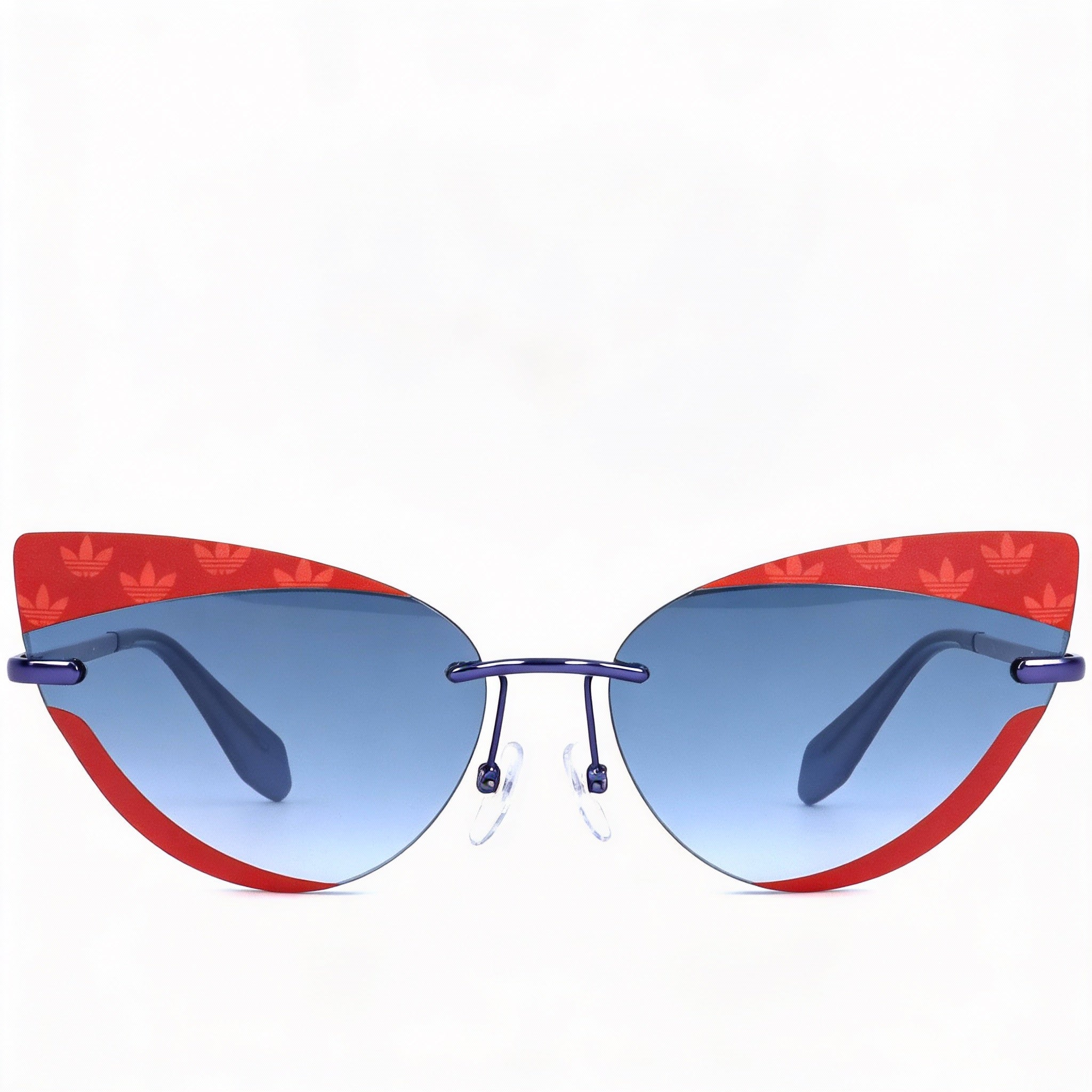 adidas Originals Contemporary Women's Red Purple Plastic Frame Gradient Blue Mirror Lenses UV Protection 64mm, Photo 2