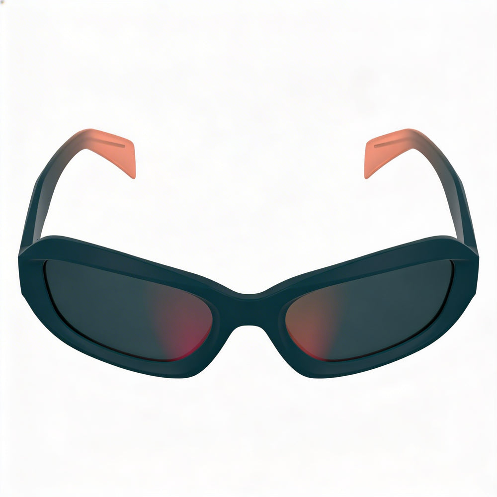 KARL LAGERFELD Klj6200s Unisex Size L UV Protection Plastic Petrol Brick Sunglasses with Solid Grey Red Mirror Lenses