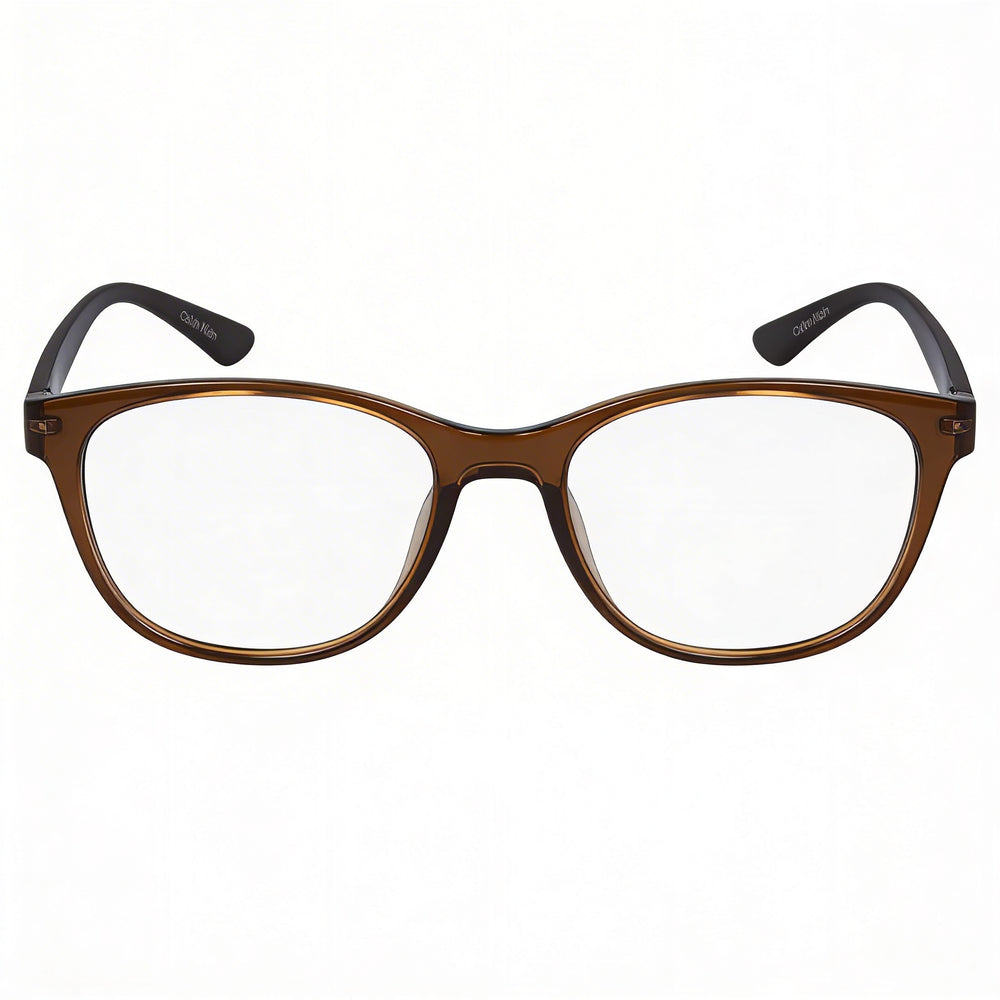 Gafas graduadas Calvin Klein Ck19572 para mujer, montura de plástico marrón ámbar cristal, 52 mm
