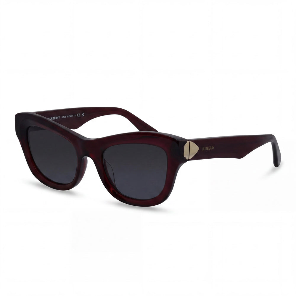 Gafas de sol polarizadas BURBERRY Classic unisex, armazón de acetato ojo de gato, rojo gris oscuro, protección UV, 51 mm