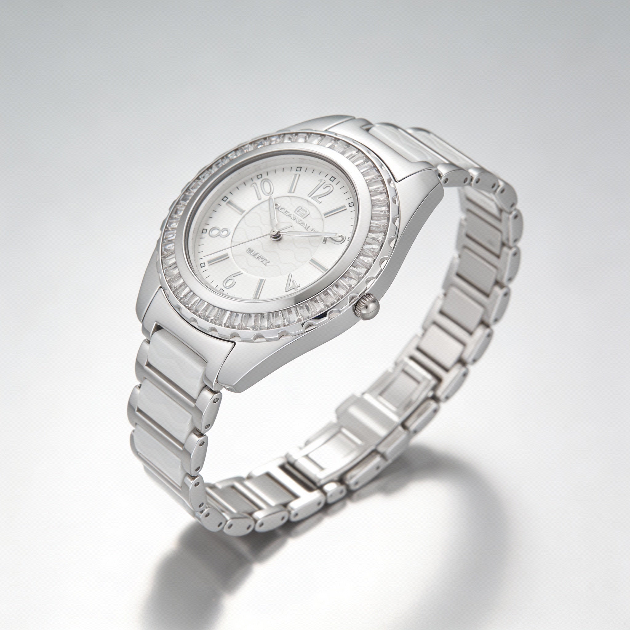 Reloj Oceanaut para mujer con movimiento de cuarzo, esfera plateada, bisel de cristal, resistente al agua hasta 30 m, cristal mineral., Photo 2