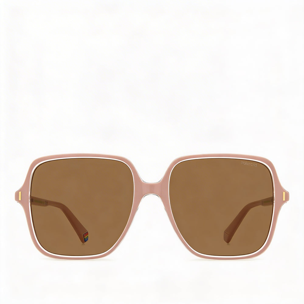 Gafas de sol Polaroid informales para mujer, color rosa, de POLICARBONATO ECOLÓGICO, polarizadas, alta protección UV, lentes de bronce, 56 mm
