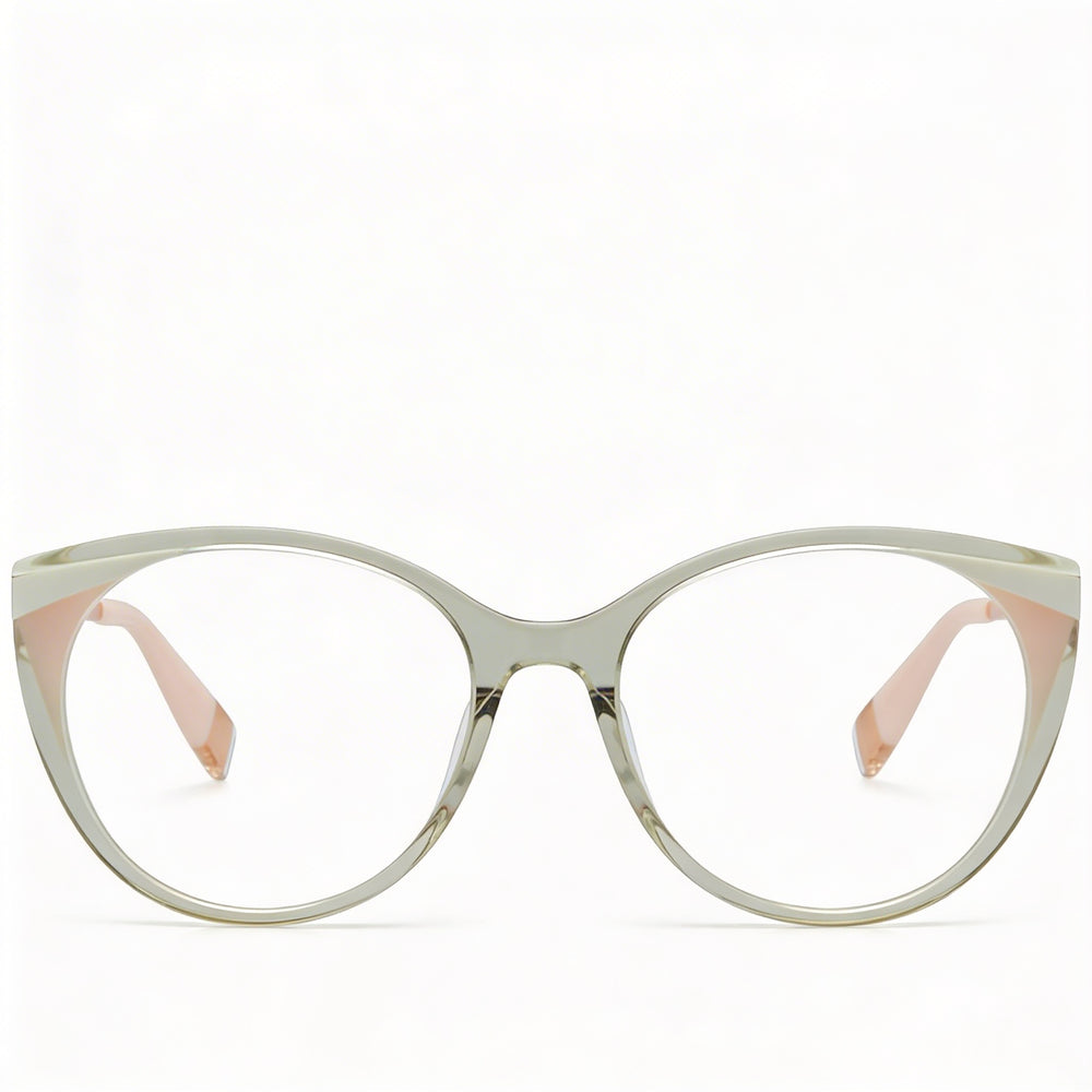Furla Casual. Gafas de sol de policarbonato no polarizadas para mujer con montura de acetato Grigio/Verde Lucido 53mm