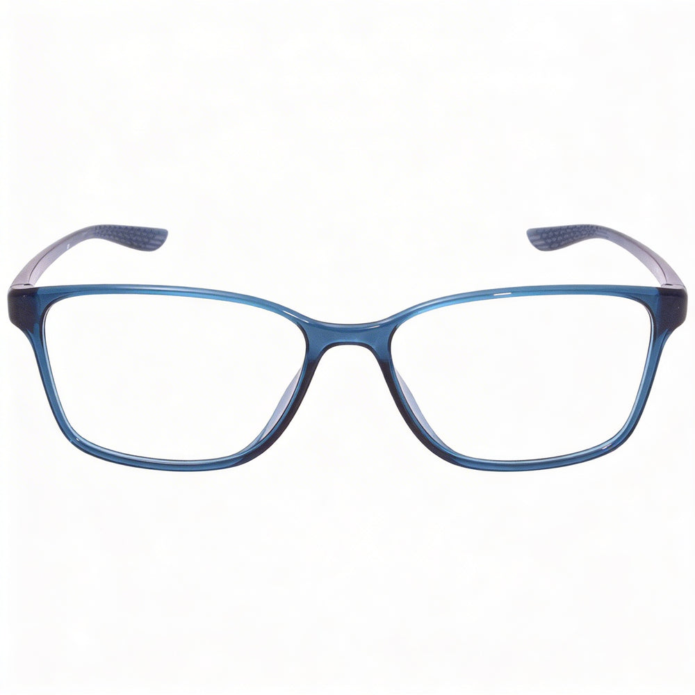 Nike 7027 Metal Frame Eyeglasses for Men with Lenses, Midnight Turq, 53-15-140