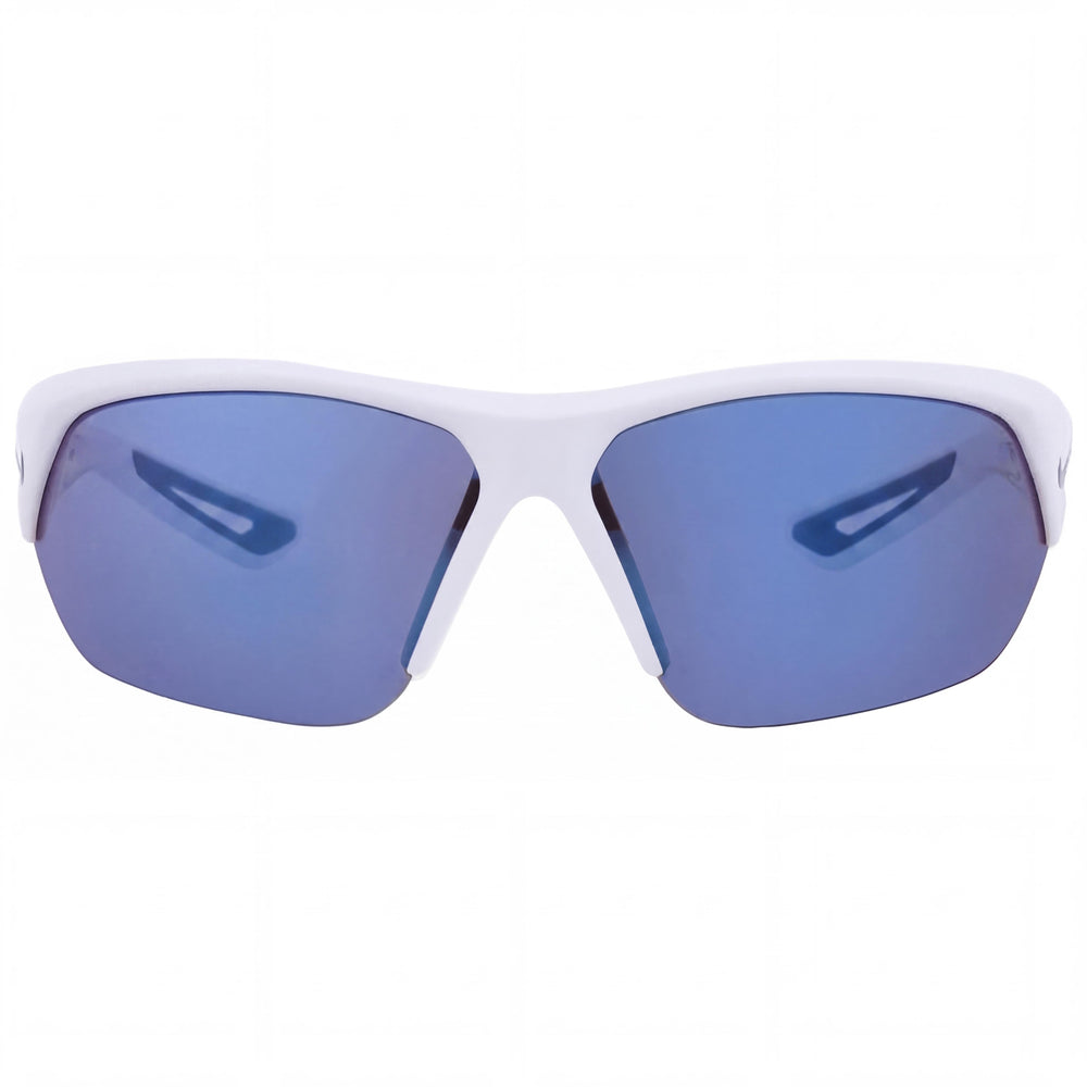 Nike SKYLON ACE FQ4683 Unisex White Grey Plastic Wrap Frame Blue Mirror Sunglasses 69mm