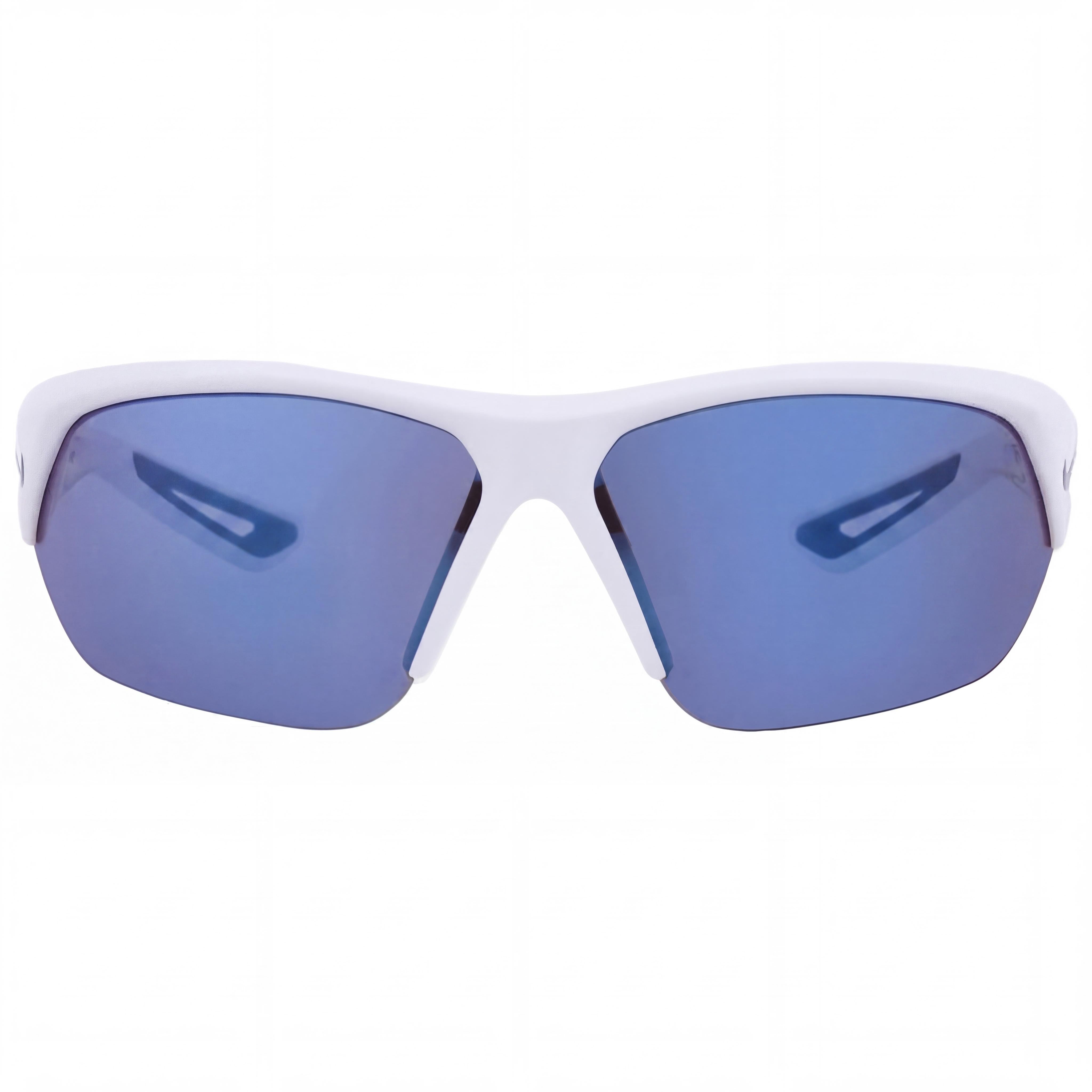 Nike SKYLON ACE FQ4683 Unisex White Grey Plastic Wrap Frame Blue Mirror Sunglasses 69mm, Photo 2