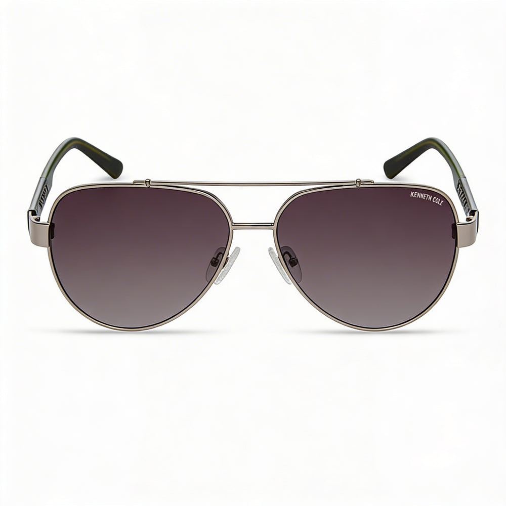 Kenneth Cole New York Kc6008p Women's Metal Shiny Gunmetal Gradient Green Non-Polarized Sunglasses 60mm