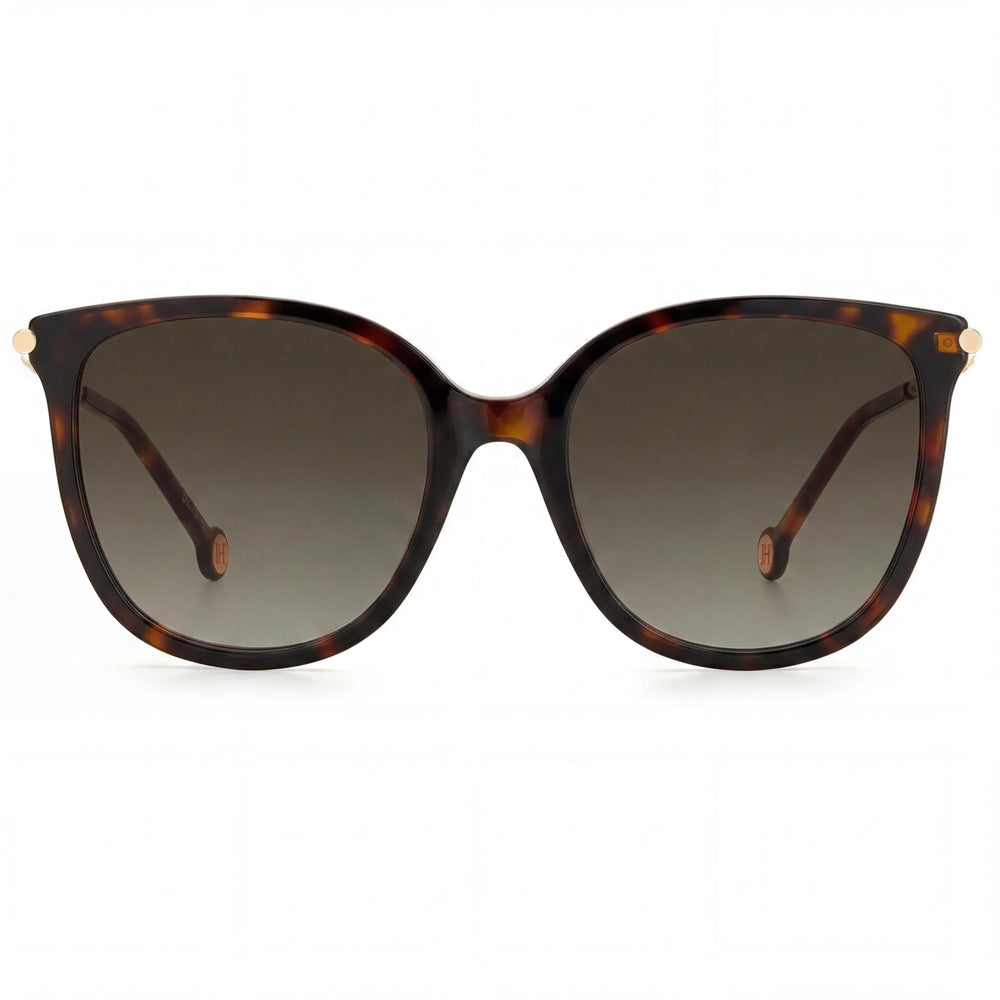 Carolina Herrera Ch 0023/S Women's Havana Acetate Square Sunglasses 55mm Gradient Grey Non-Polarized UV Protection