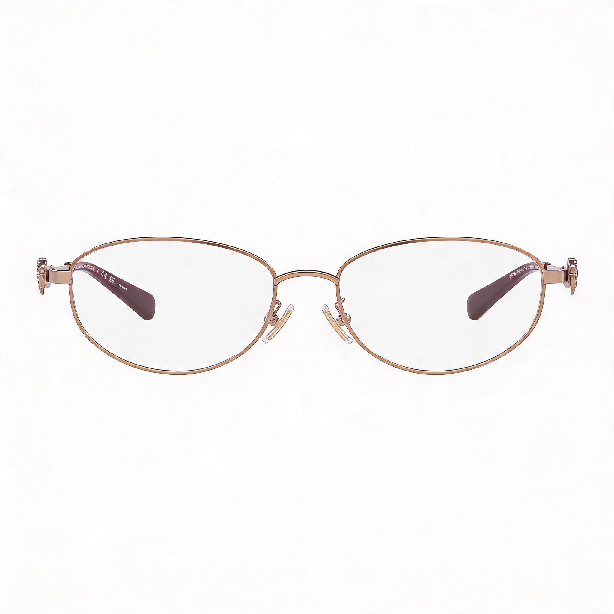 COACH Hc5161td Women's Shiny Rose Gold Oval Titanium 54mm Eyeglass Frames, Photo 2