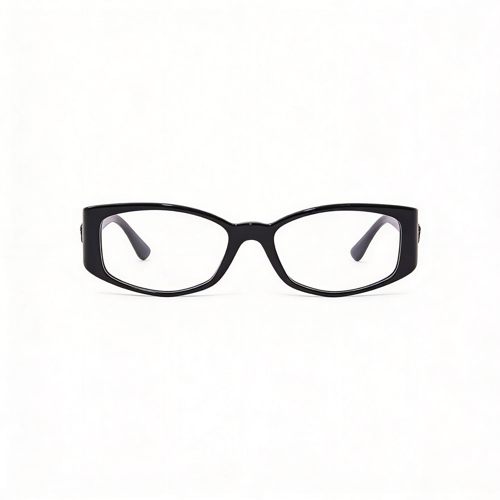 Versace Ve 3343 Women's Acetate Black Gold Logo Frame Eyeglasses (Lens 54mm, Bridge 17mm, Temple 145mm)