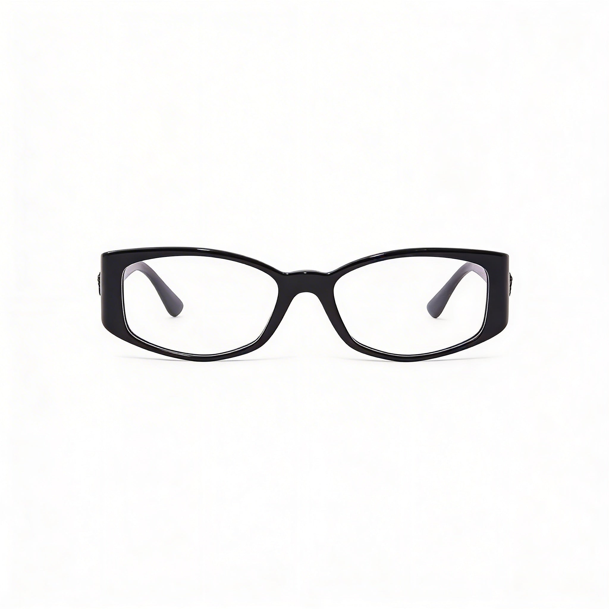 Versace Ve 3343 Women's Acetate Black Gold Logo Frame Eyeglasses (Lens 54mm, Bridge 17mm, Temple 145mm), Photo 2
