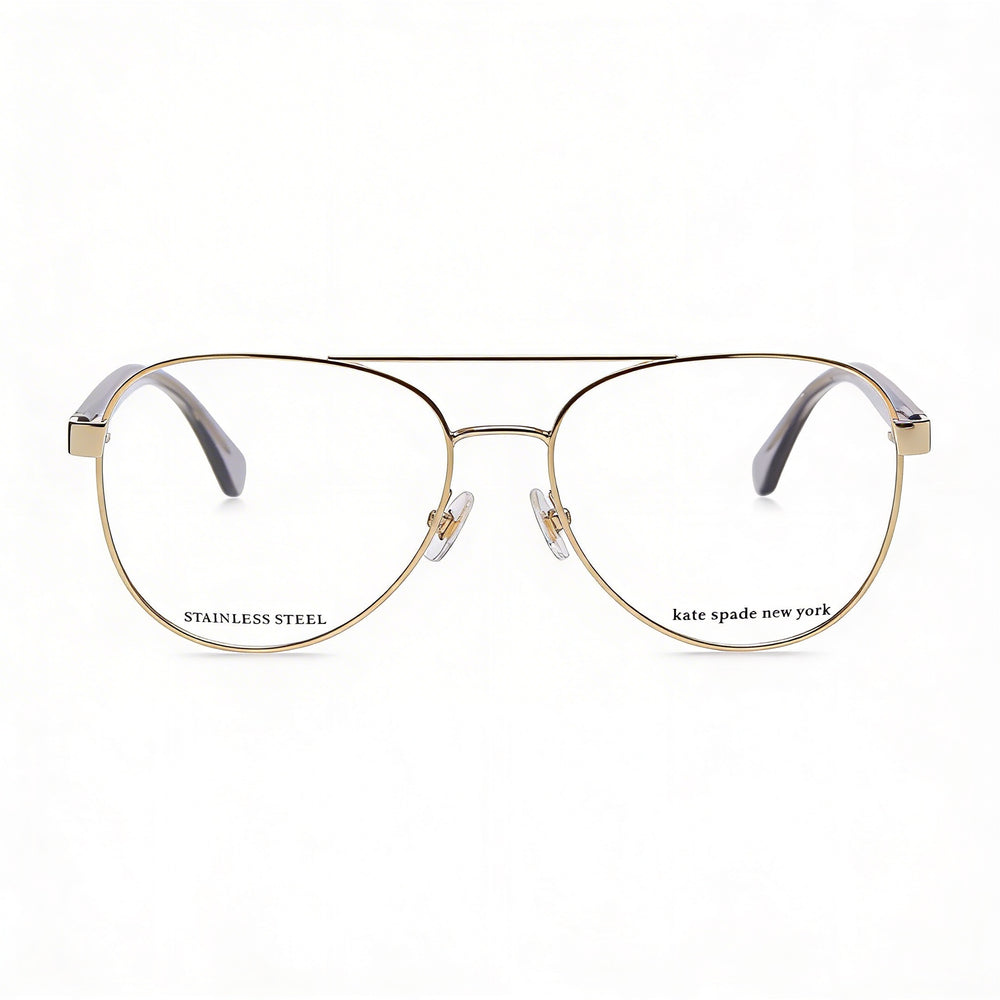 kate spade new york Modern Women's Gold Grey Alloy Steel Frame Polycarbonate Lens UV Protection Sunglasses 52mm