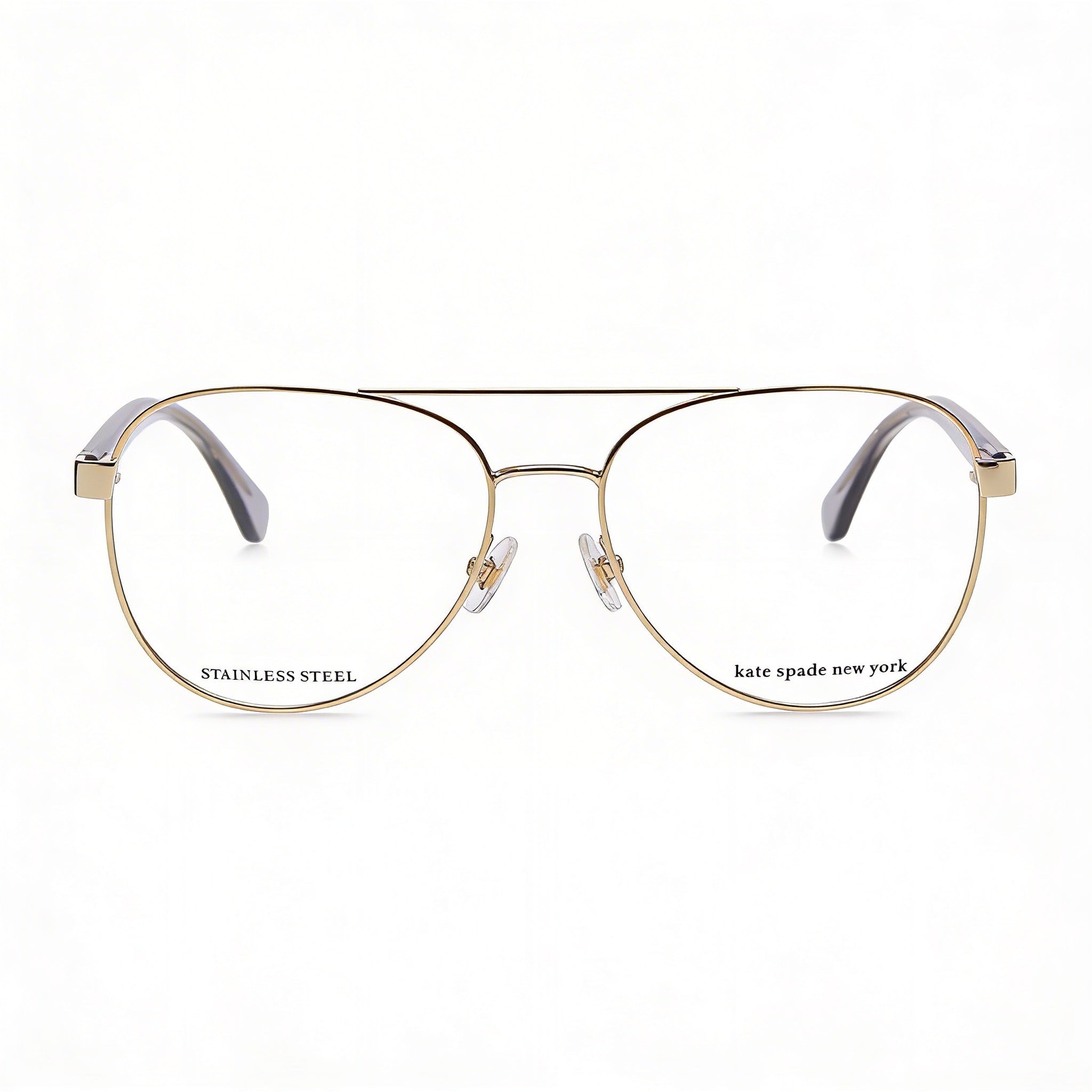 kate spade new york Gafas de sol modernas para mujer, montura de aleación de acero gris dorado, lentes de policarbonato con protección UV, 52 mm, Photo 2