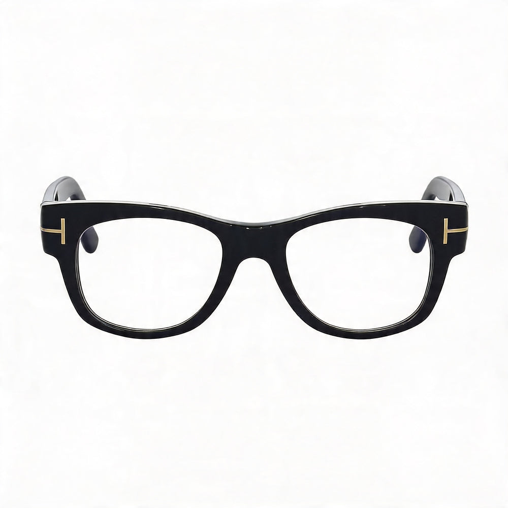 Tom Ford FT5040-B Unisex Black Acetate Square Blue Light Block Eyeglasses with 52mm Lens Width