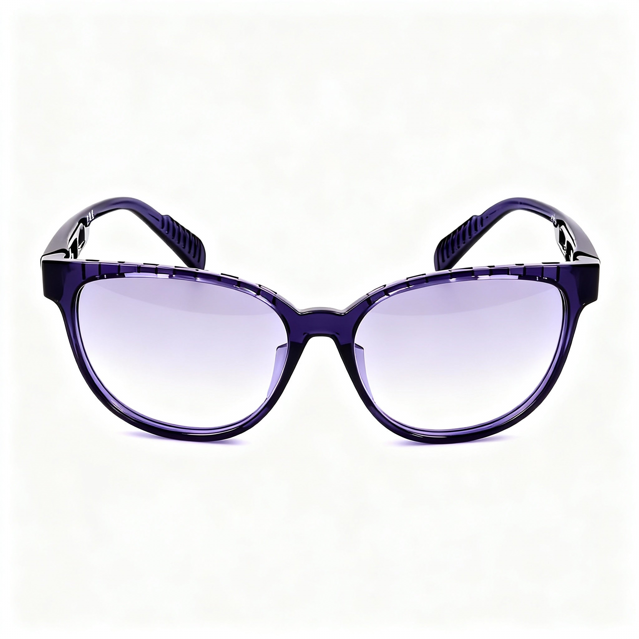 Adidas Sp5001 Women's Cat Eye Plastic Eyeglasses, Shiny Purple Frame, Clear Non-polarized Lenses 55-15-135