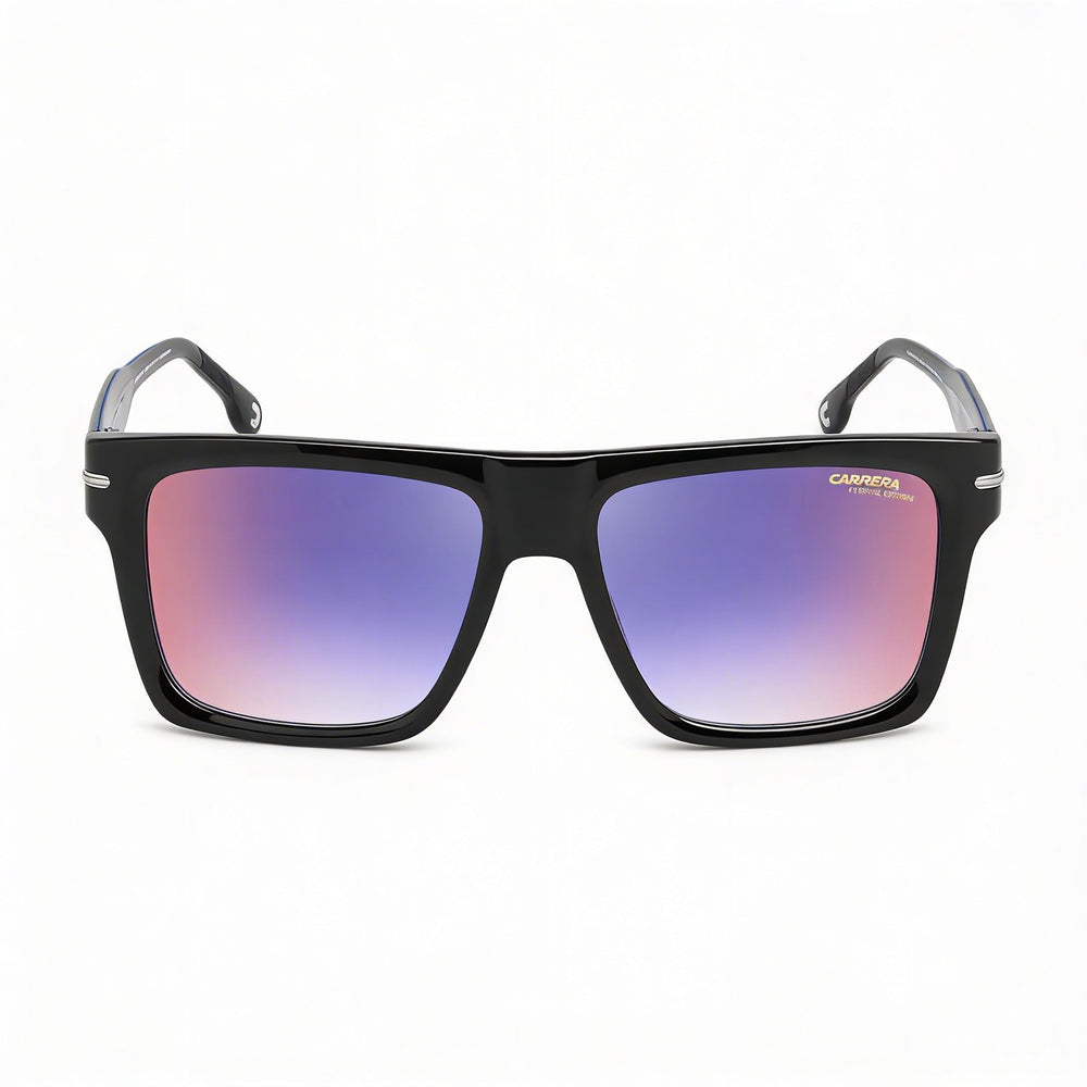 Carrera Carrera 4019/S Gafas de sol negras de plástico con protección UV y sombreado azul y rojo de edición Festival para hombre, 58 mm