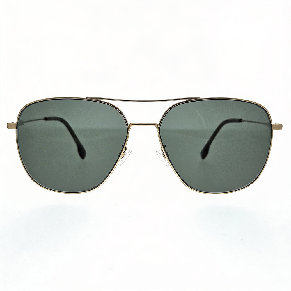 Hugo Boss 1557/O/F/S Aoz Aoz Gafas de sol para hombre, armazón de plástico dorado mate, lentes marrones sin polarizar con protección UV, 62 mm