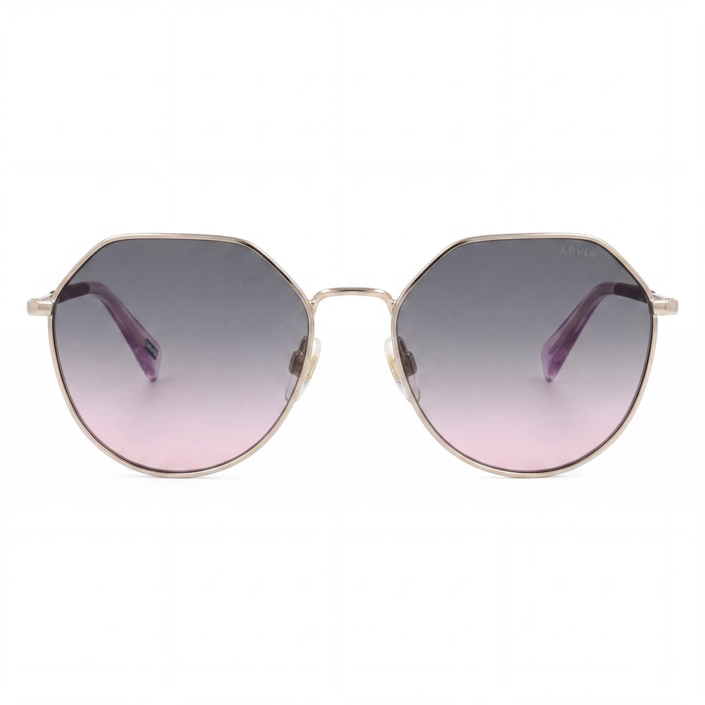 Gafas de sol unisex Levi's LV 1020/S de acero inoxidable con montura amarilla/verde y lentes doradas de 57 mm con protección UV