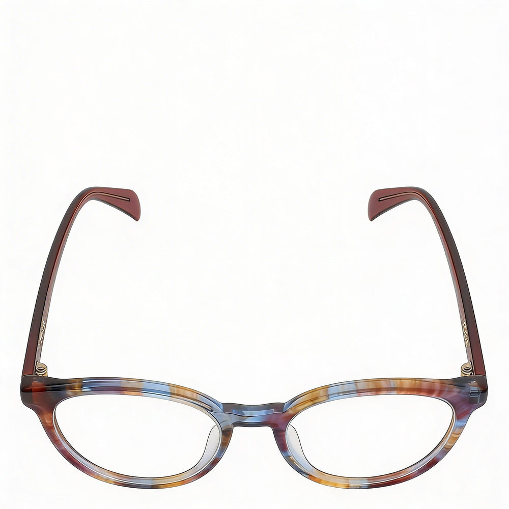 Tous Classic Women's Shiny Striped Red Azure Cellulose Acetate Non-polarised Sunglasses 51-18-135