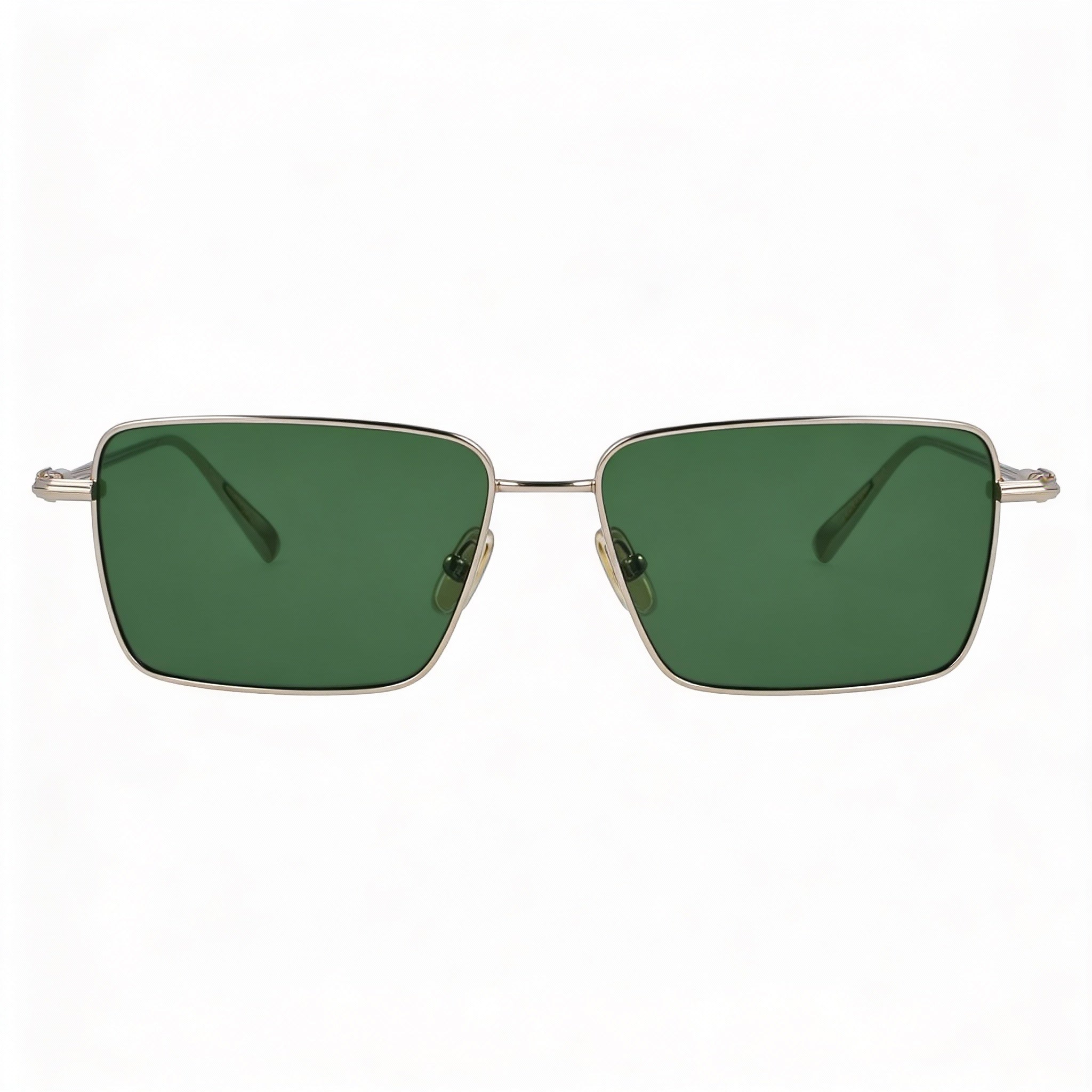 Salvatore Ferragamo Sf309s Unisex Metallo Frame Polycarbonate Lens UV Protection Eyewear Light Gold Green 57mm, Photo 3