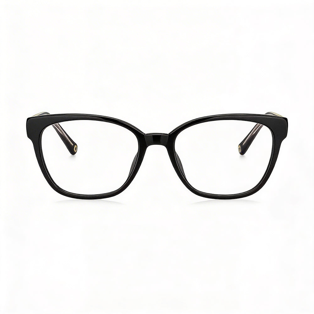 Tommy Hilfiger Modern Eyeglasses for Women - Black Acetate Full Rim Cat Eye Frame - 52-18-145mm