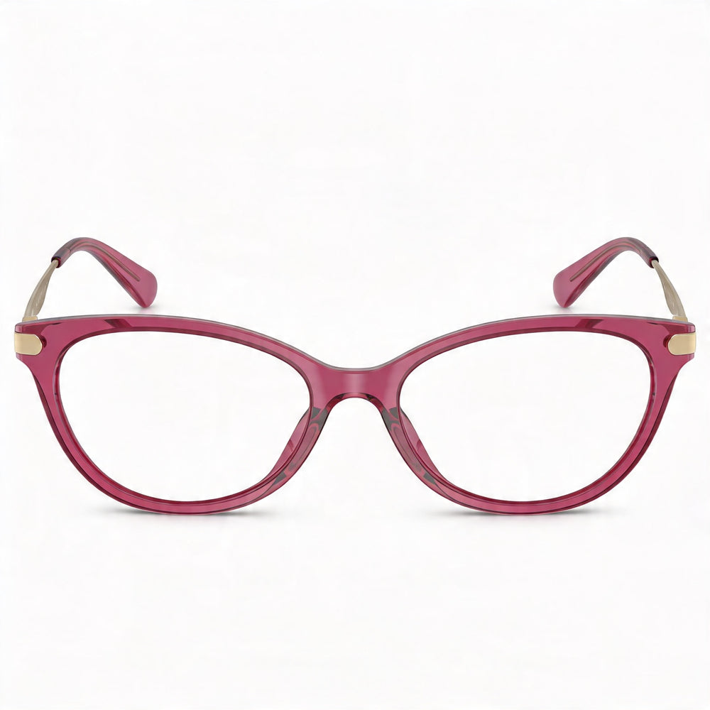 Gafas COACH Hc6245u de mujer con montura de plástico burdeos transparente y lente de policarbonato, ajuste universal, 53mm
