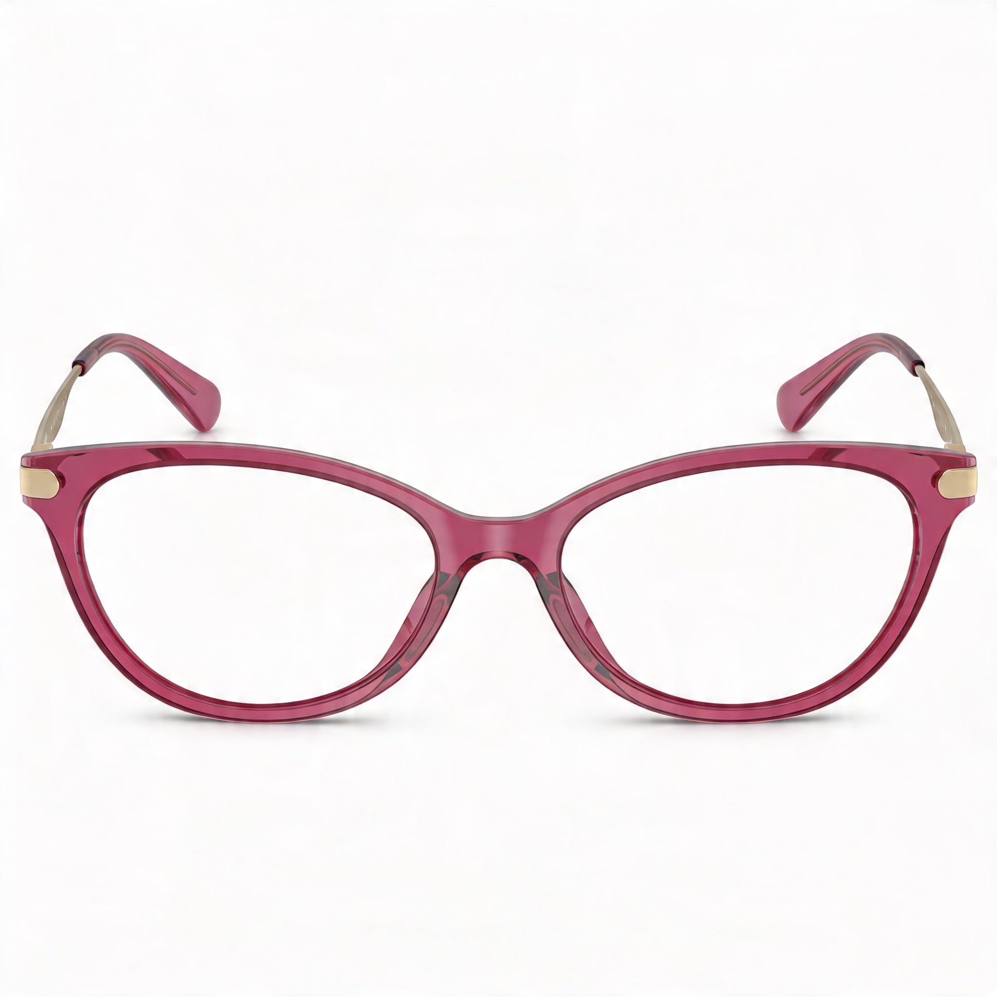 COACH Hc6245u Universal Fit Women's Transparent Burgundy Plastic Frame Eyeglasses with Polycarbonate Lens 53mm, Photo 1