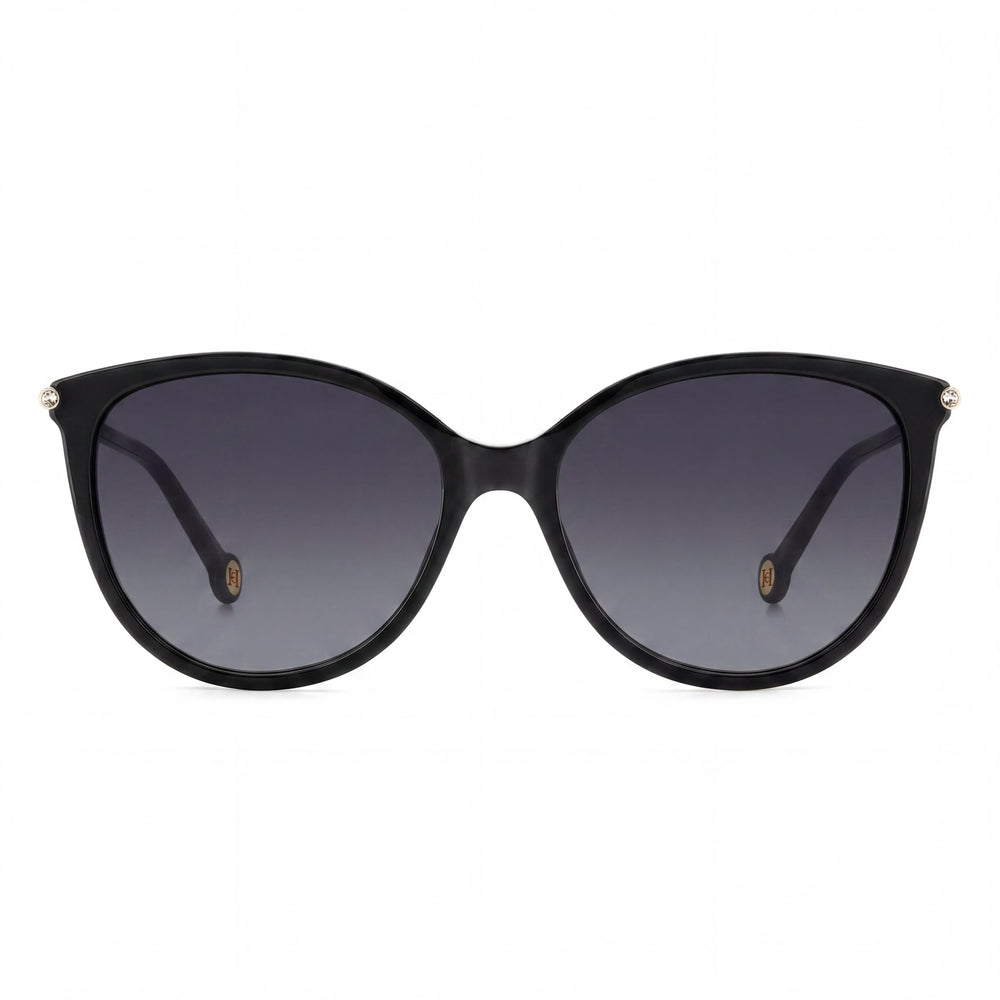 Carolina Herrera Her 0189/G/S Gafas de sol de mujer con protección UV, armazón de plástico, color negro/dorado, sombreado gris oscuro 57 mm