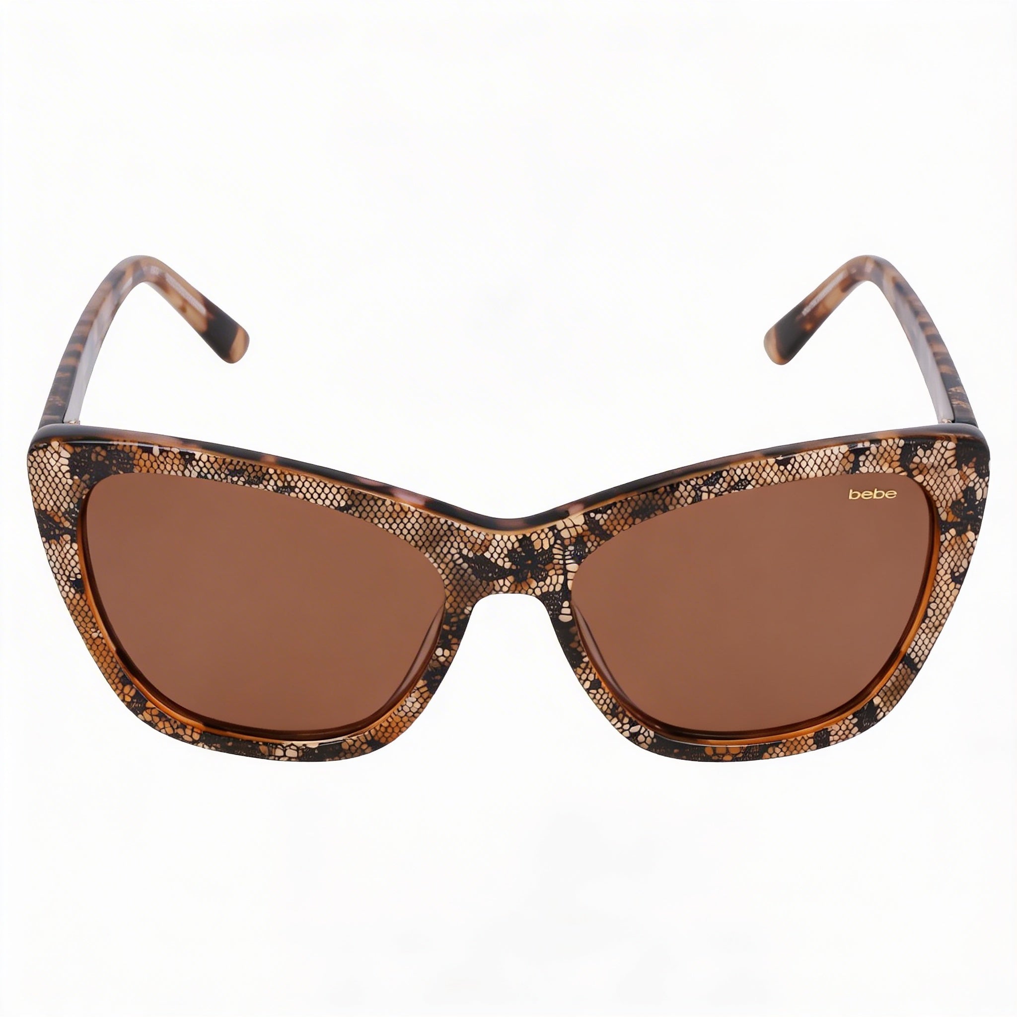 bebe Bb7254 Women's Brown Acetate Frame Eyewear with UV Protected Non-Polarized Lenses 56-17-140, Photo 2