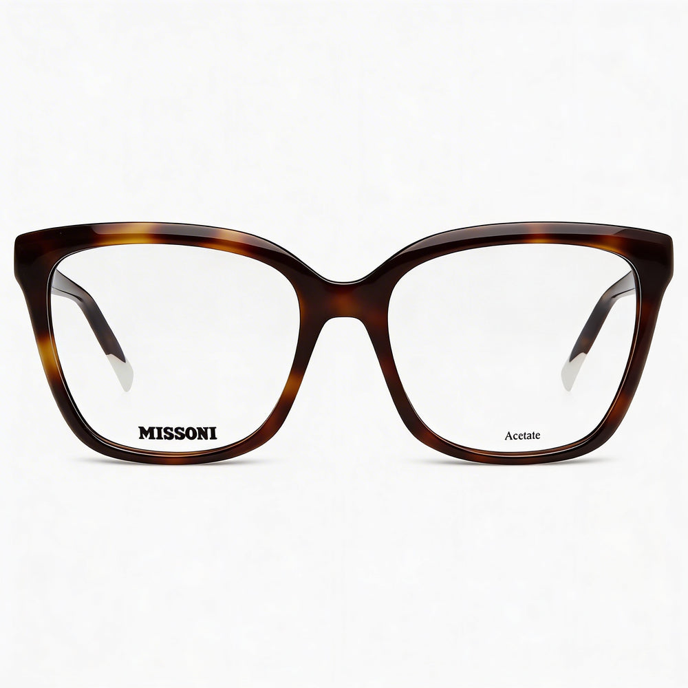Gafas de mujer Missoni Modern con montura de acetato havana, lentes de policarbonato, lente de 53 mm, puente de 17 mm, patilla de 145 mm