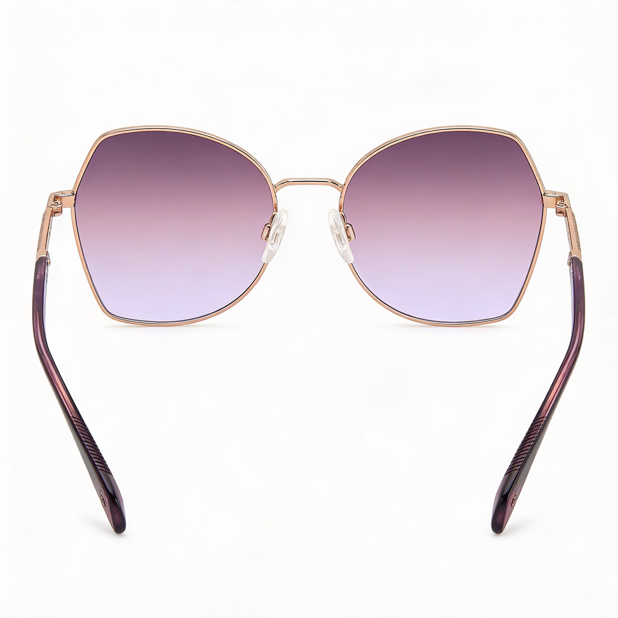 Gafas de sol unisex modernas de Rag & Bone con montura de ojo de gato/mariposa en oro rojo y acero de aleación con protección UV de 57 mm, Photo 2