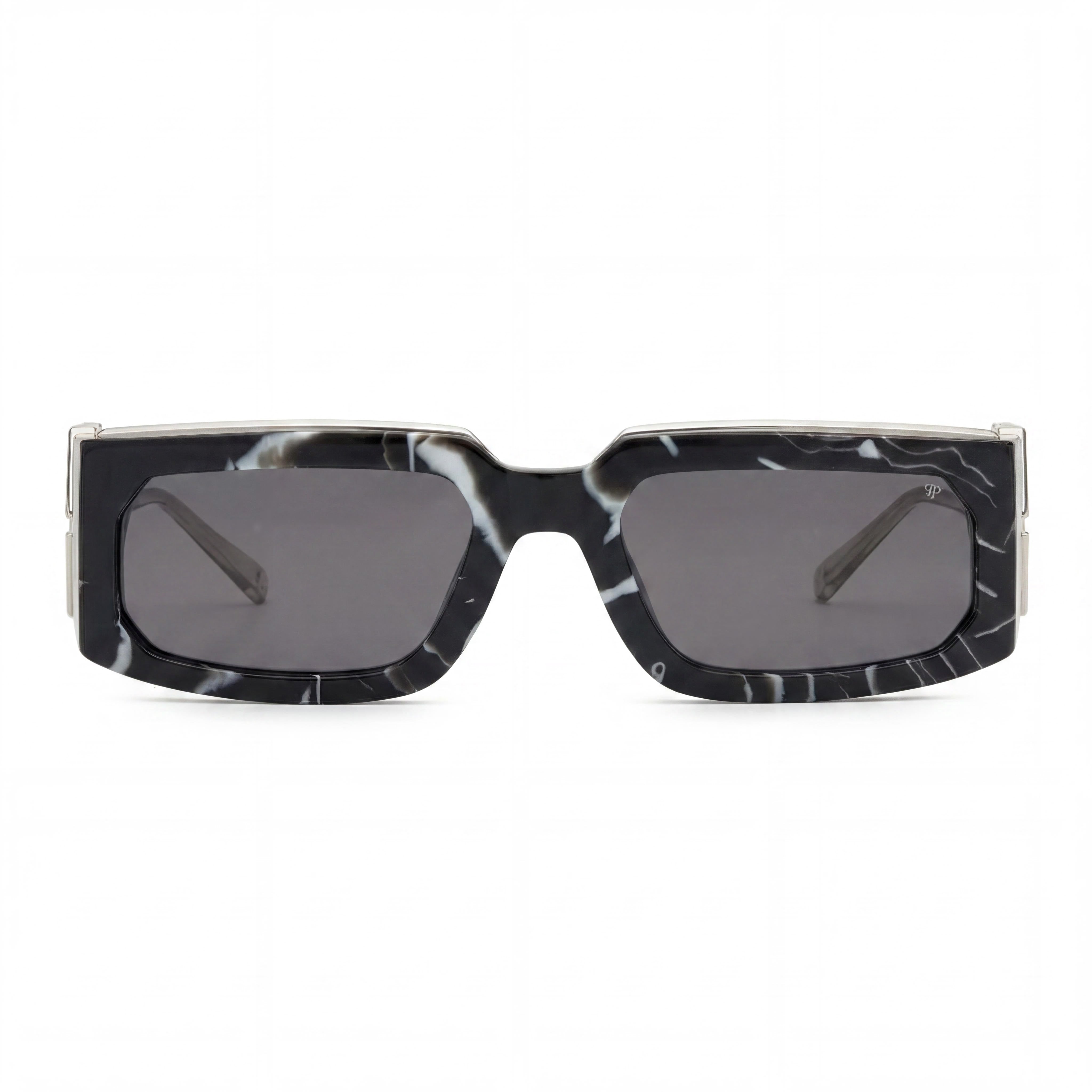 Philipp Plein SPP119M Modern Men's Multi-coloured Acetate Sunglasses, Marbled Black Lenses, 100% UV Protection 58mm, Photo 2
