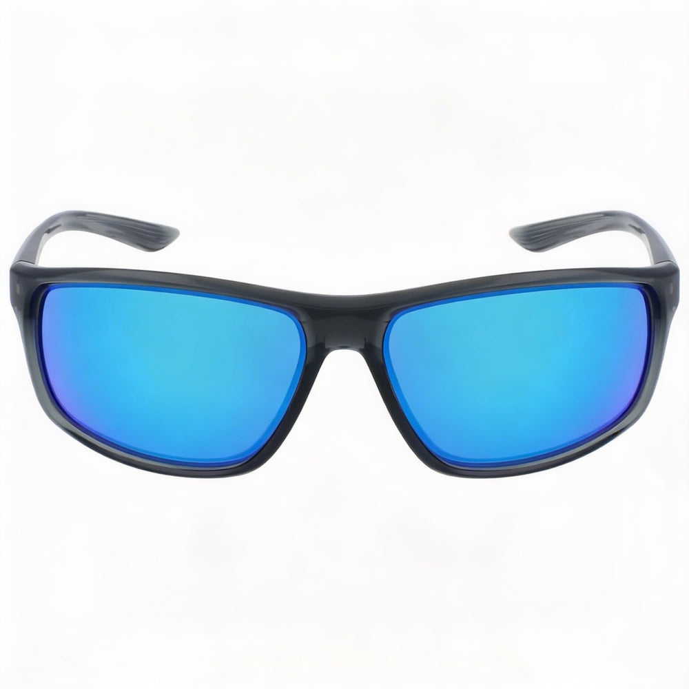 Nike Adrenaline Unisex Acetate Sport Wrap Polycarbonate UV Protected Sunglasses 66mm Dark Grey Grey Blue Mirror