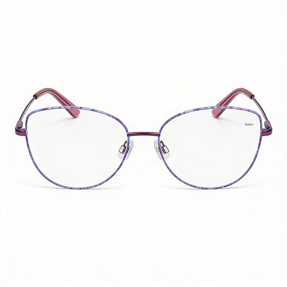 Armazones de metal para lentes ópticos Bebe Bb5207 Plum Blossom para mujer, tamaño de lente-puente-patilla 51-16-135