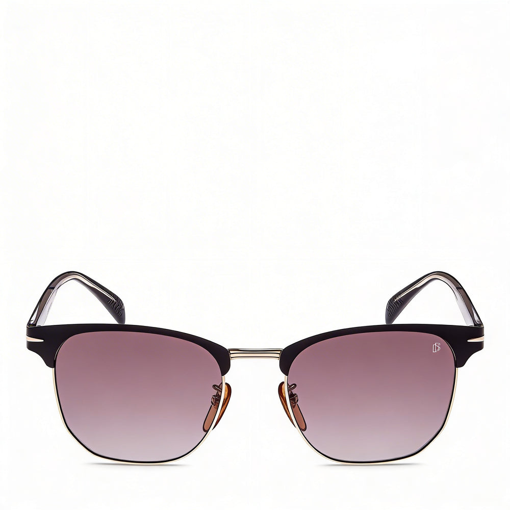 David Beckham Db 7057/F/S Unisex Alloy Steel Black Frame, Black Gold Polycarbonate Non-Polarized Lenses 56mm