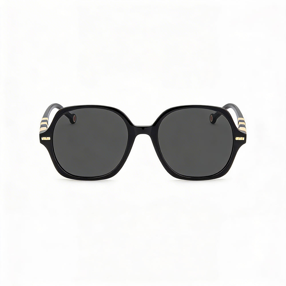 Carolina Herrera Classic Women's Sunglasses, Black Nude Grey Plastic Frame, Black Nude Lenses, 82-92% UV Protection, 55mm