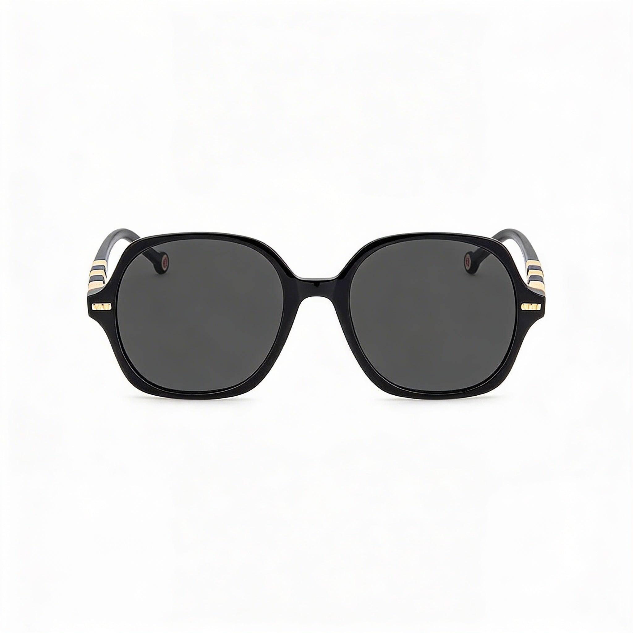 Gafas de sol clásicas Carolina Herrera para mujer, montura de plástico en negro, nude y gris, lentes en negro y nude, 82-92% de protección UV, 55 mm, Photo 2