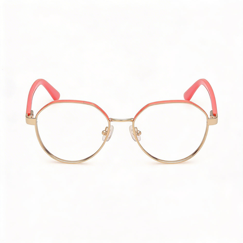 Guess Gu50124 Women's Stainless Steel Shiny Deep Gold Pink 51mm Eyeglasses