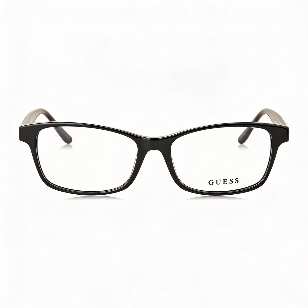 Gafas GUESS Gu2874 para mujer, de plástico, rectangulares, monocolor, con montura completa, no polarizadas, color negro brillante, 53 mm