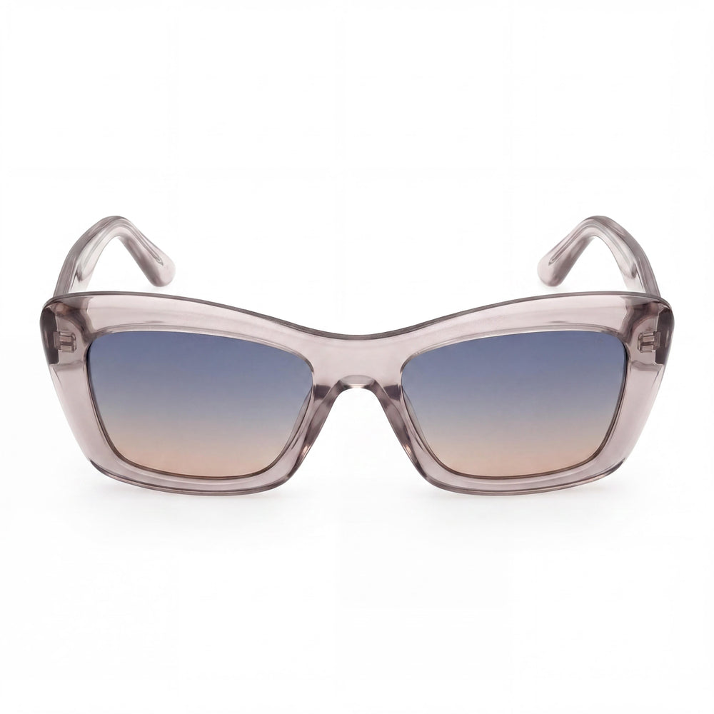 GUESS Gafas de sol inyectadas Gu00195 de mujer, gris habana, lentes degradadas azules y rosas, protección UV 52 mm