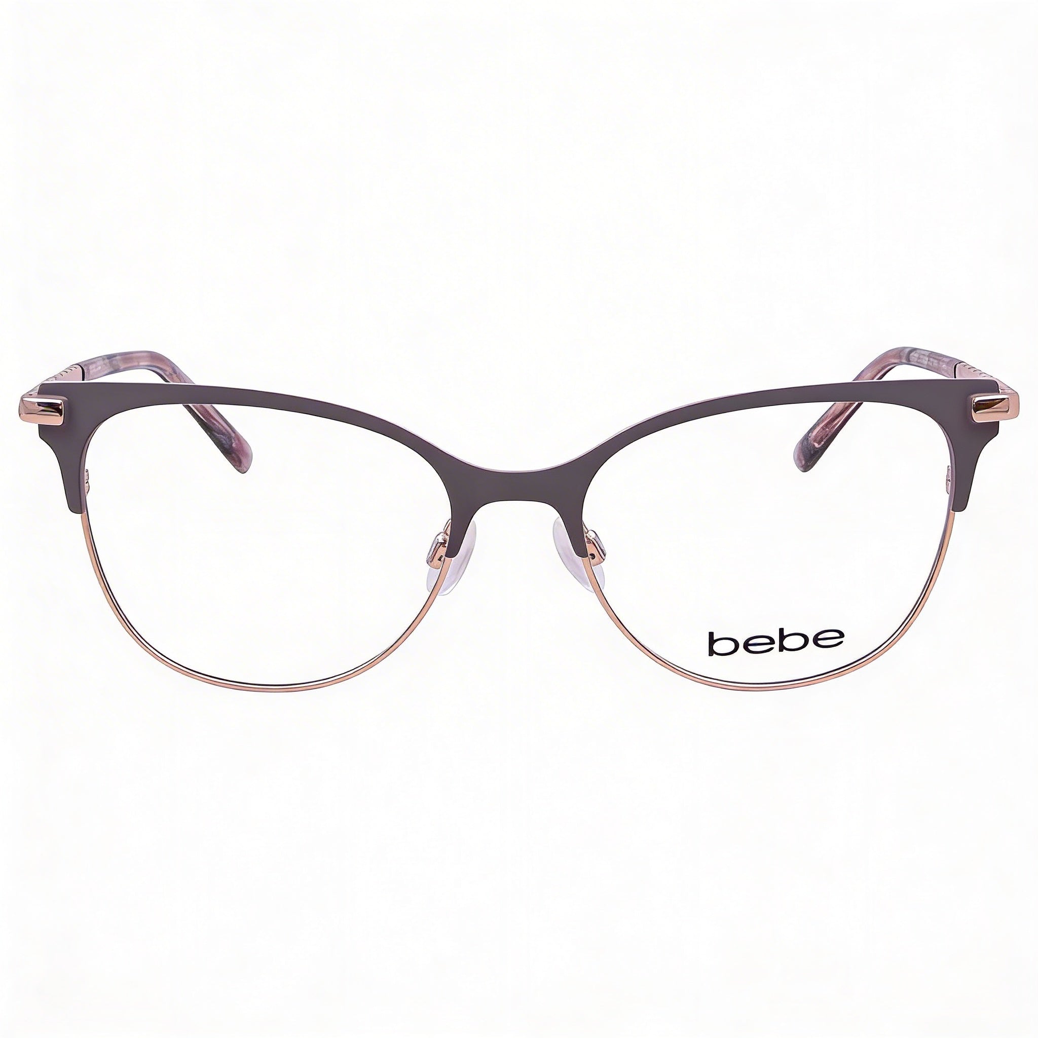 bebe Bb5224 Gafas de mujer con montura completa Cat Eye de metal rosa, ancho de lente 52 mm, Photo 2