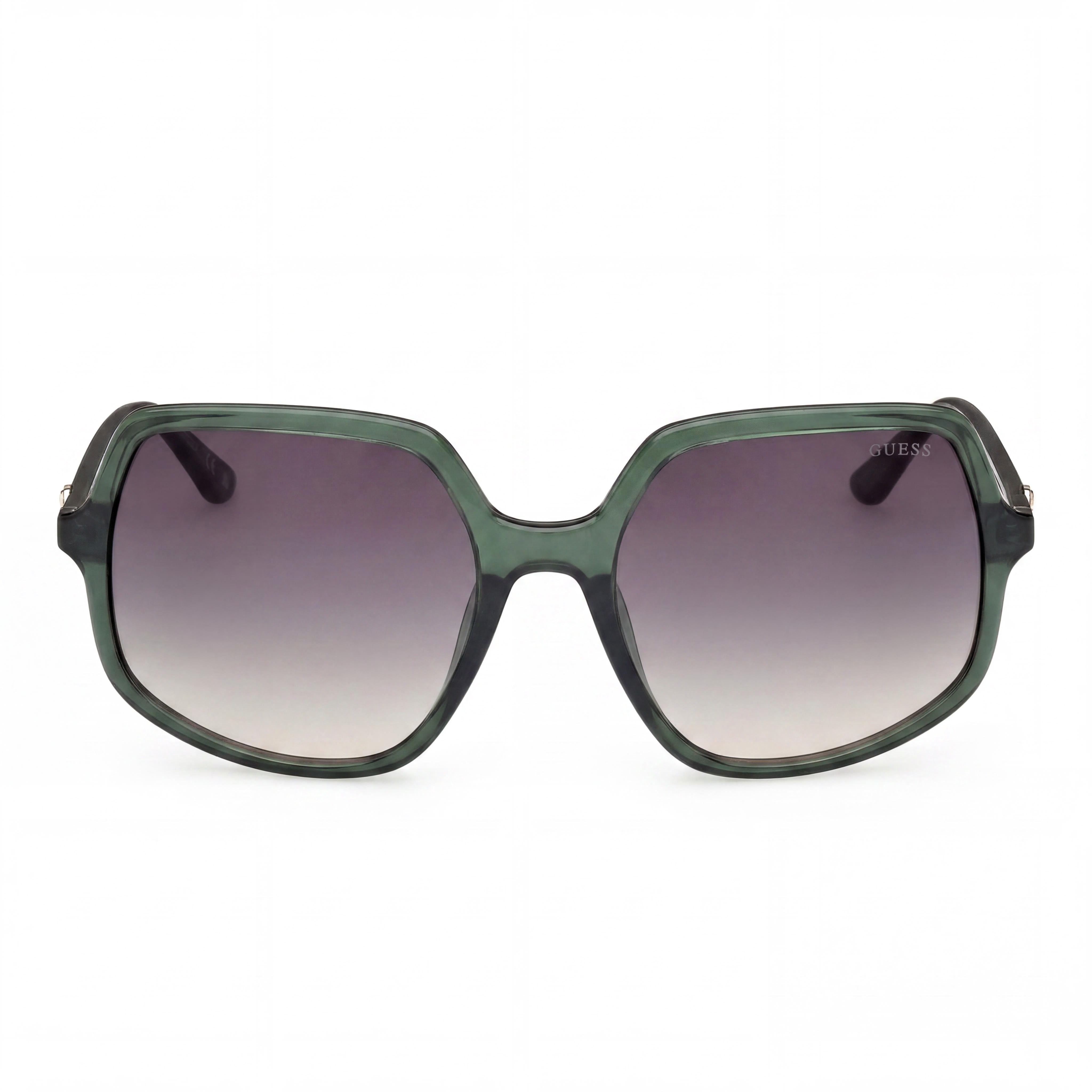 GUESS GU00257 Women's Shiny Dark Green Plastic Sunglasses Gradient Green Lenses 57mm UV Protection, Photo 2
