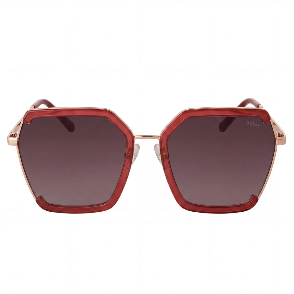 Gafas de sol GUESS GF0418 para mujer, diseño de mariposa, metal, burdeos brillante, degradado, no polarizadas, UV400, 58 mm