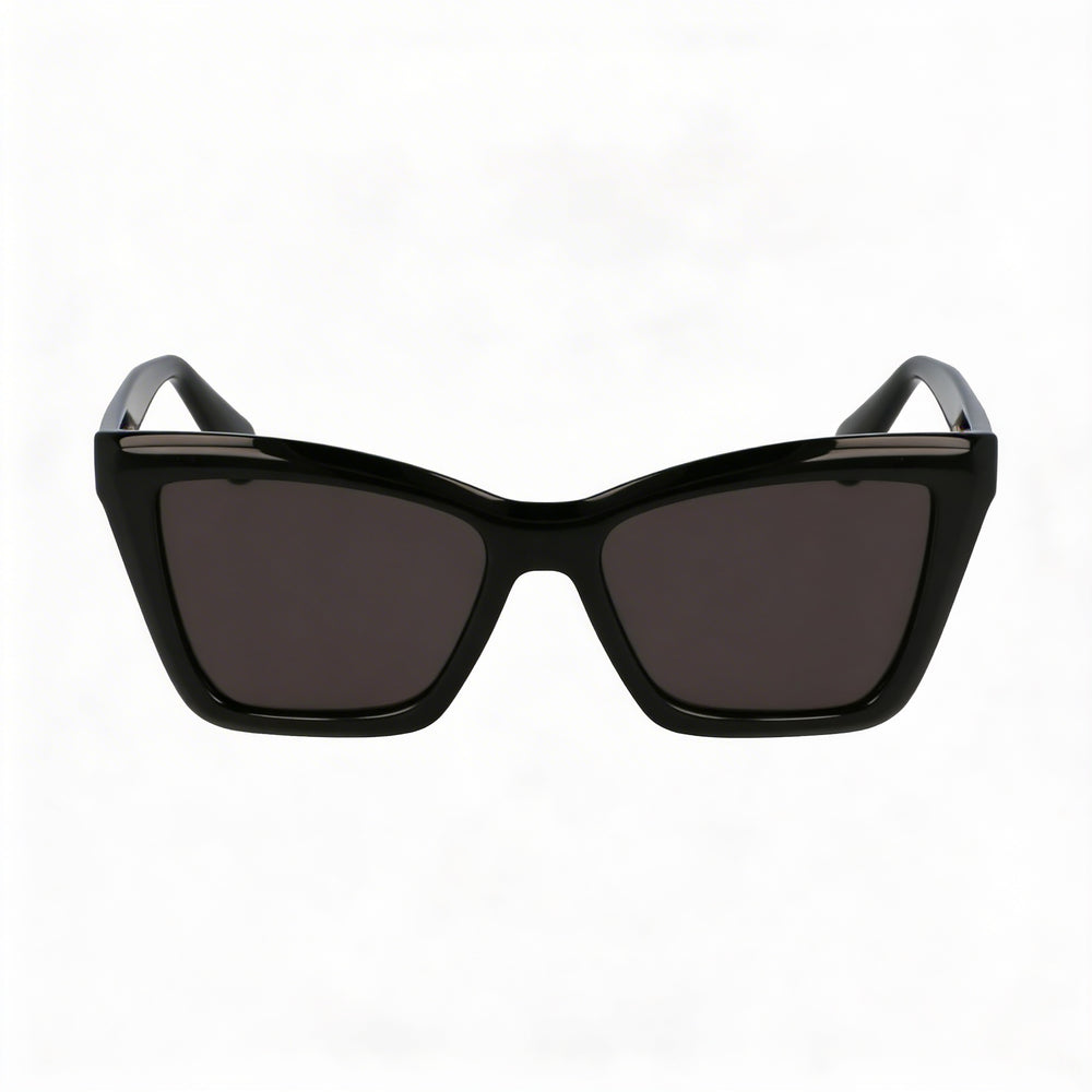 Gafas Ferragamo Sf2039se para mujer con montura de acetato negro y lentes de plástico gris macizo, tamaño 53 mm de ancho de lente