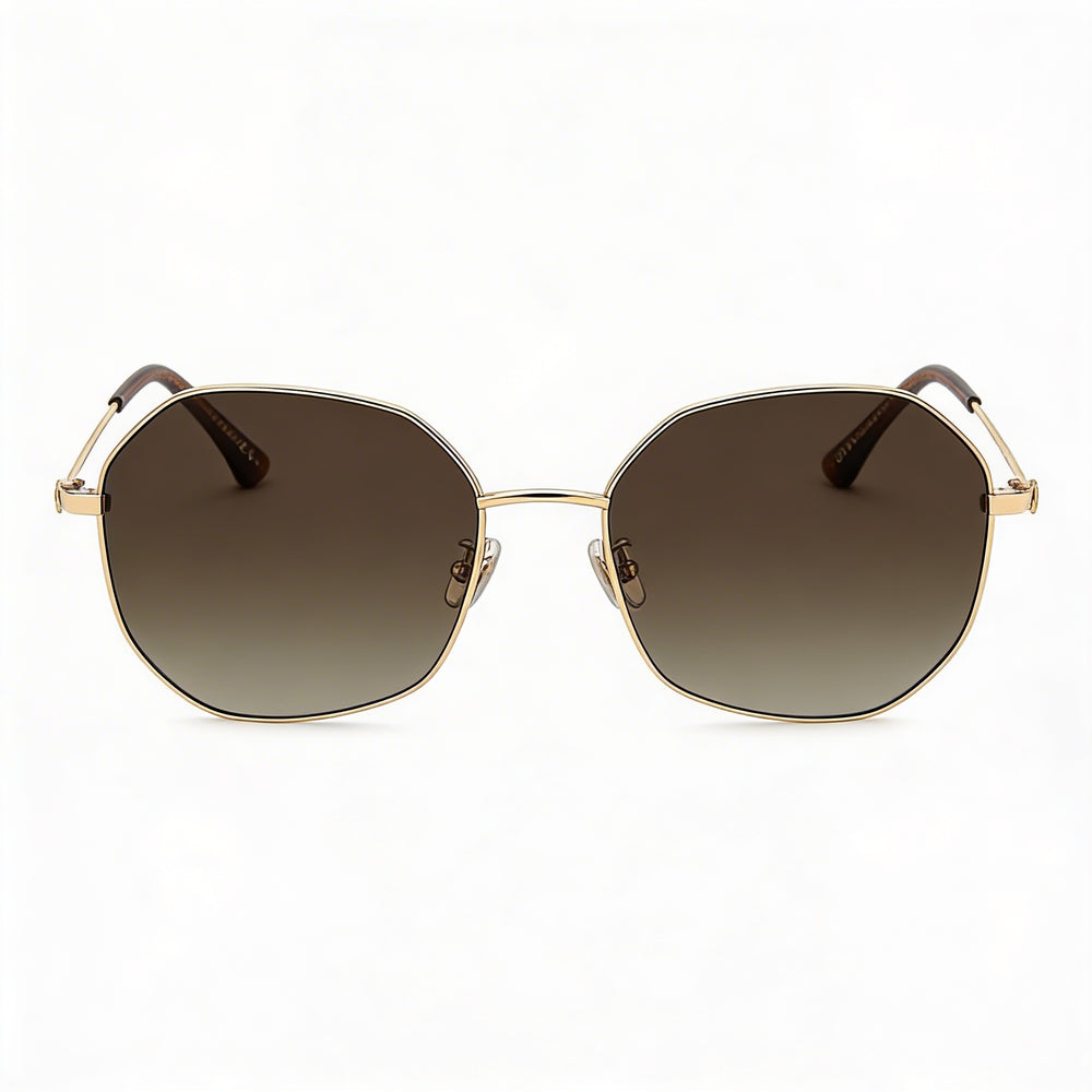 Gafas de sol Jimmy Choo casual para mujer con montura y lentes de acero inoxidable en oro rosa con protección UV de 58 mm