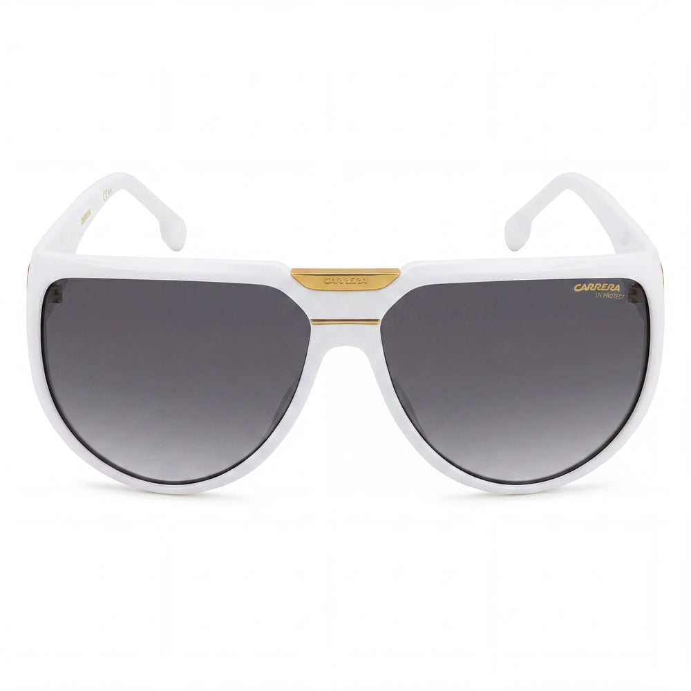 Gafas de sol Carrera Contemporary Unisex con montura inyectada en blanco y gris degradado, lentes con gradiente y protección UV de 62 mm