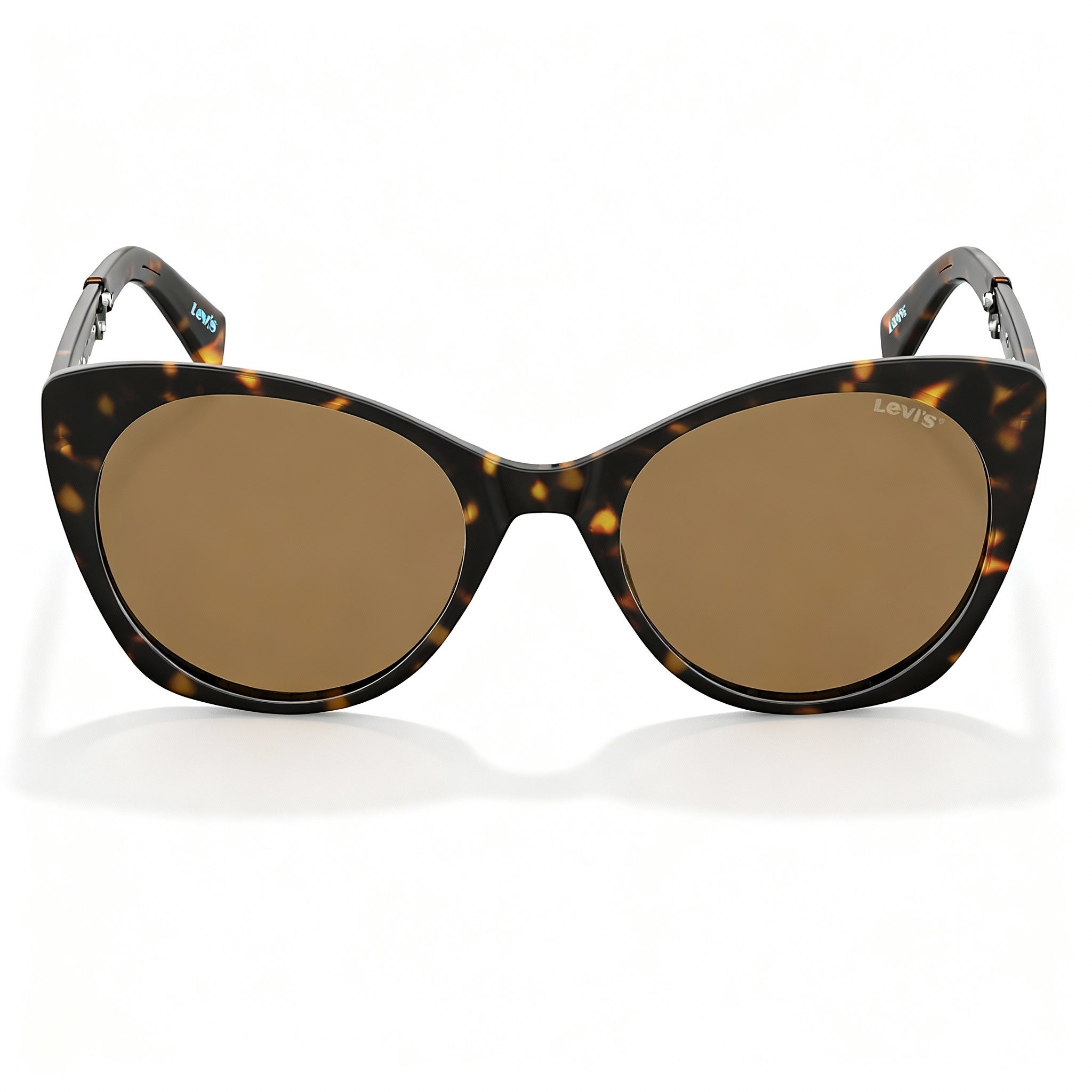 Levi's Lv 1015/S Women's Rectangular Havana Plastic Sunglasses with Polycarbonate UV Lenses 55-20-145