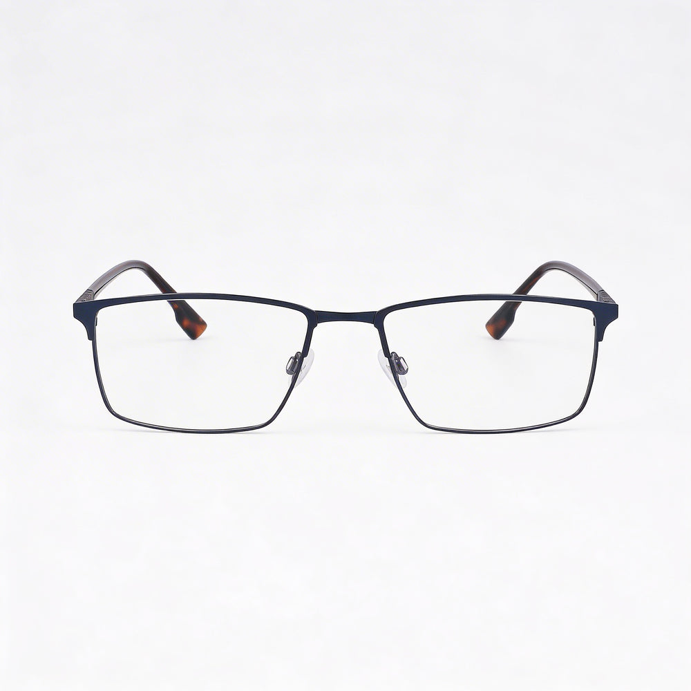 Montura de acetato unisex Flexon E1129 en color azul marino mate con lentes de policarbonato y un ancho de lente de 59 mm