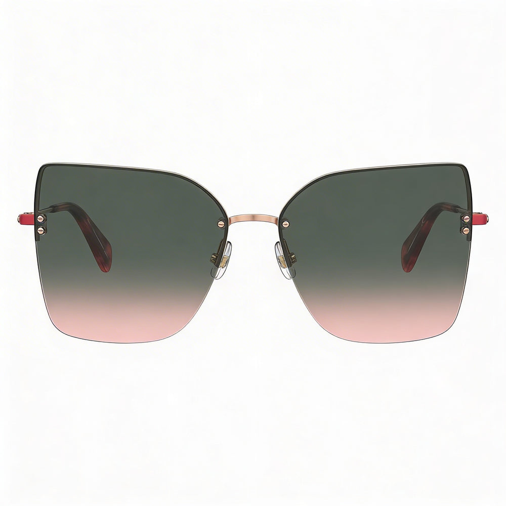 kate spade new york Casual Unisex Red Gold Stainless Steel Rimless Cat Eye Burgundy Gradient Pink 58mm UV Protected Sunglasses